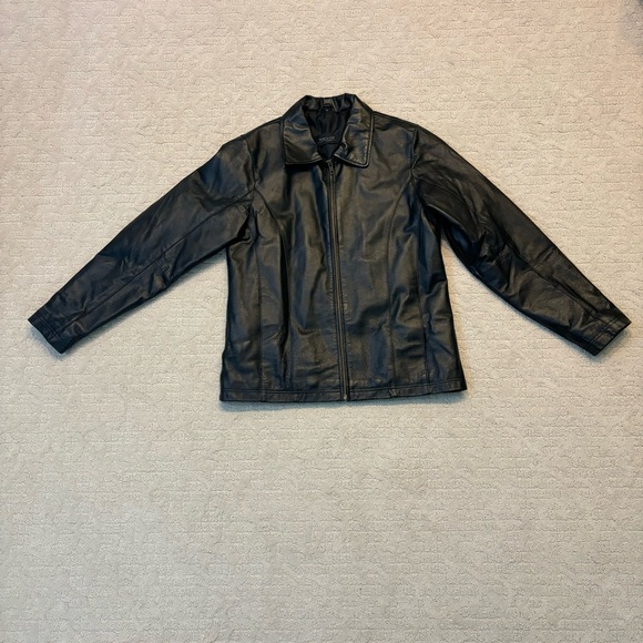 Burk’s Bay Classic Zip Leather Jacket Medium - Picture 1 of 6